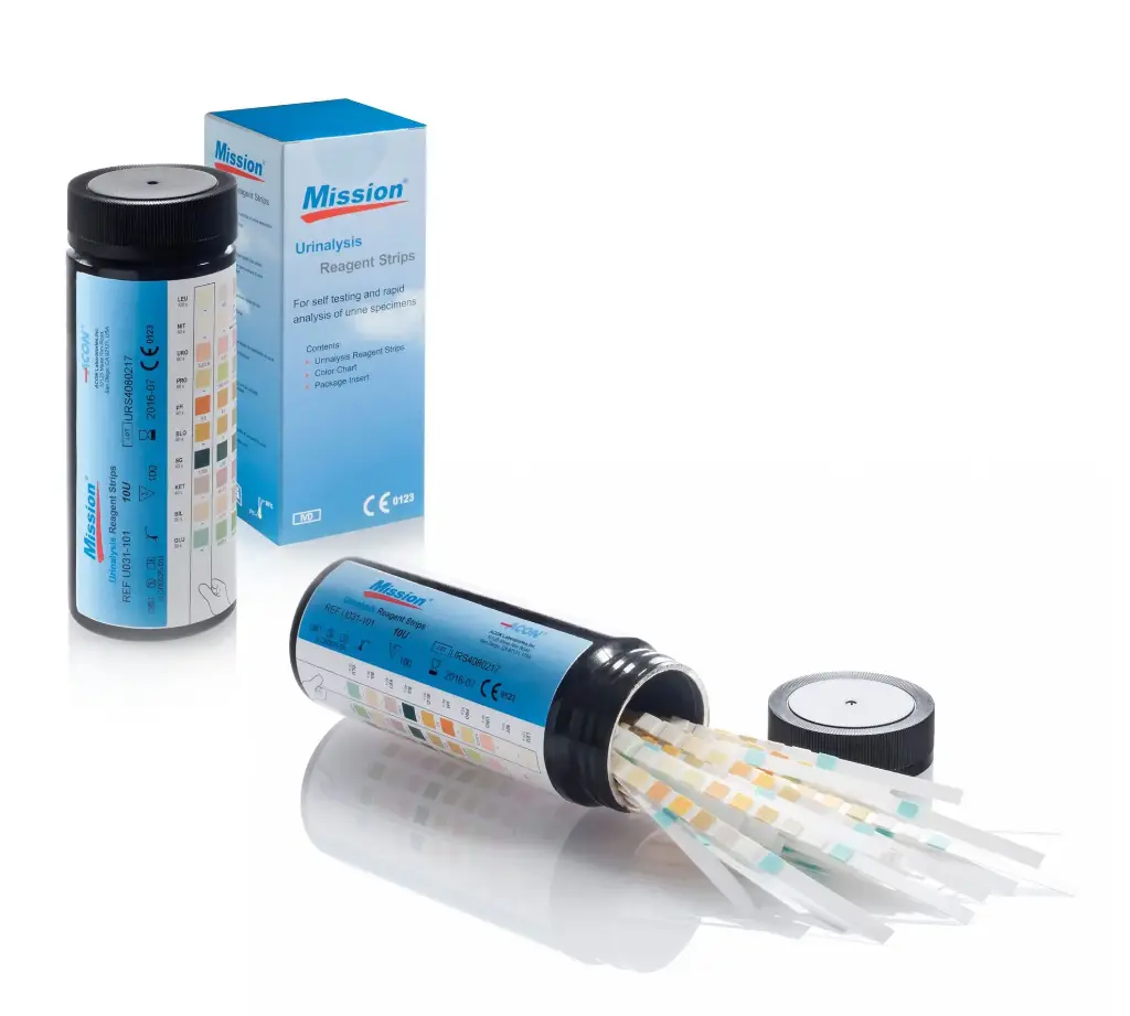 Que thử phân tích nước tiểu 13 thông số [Mission® Urinalysis Reagent Strips (13 parameters)]