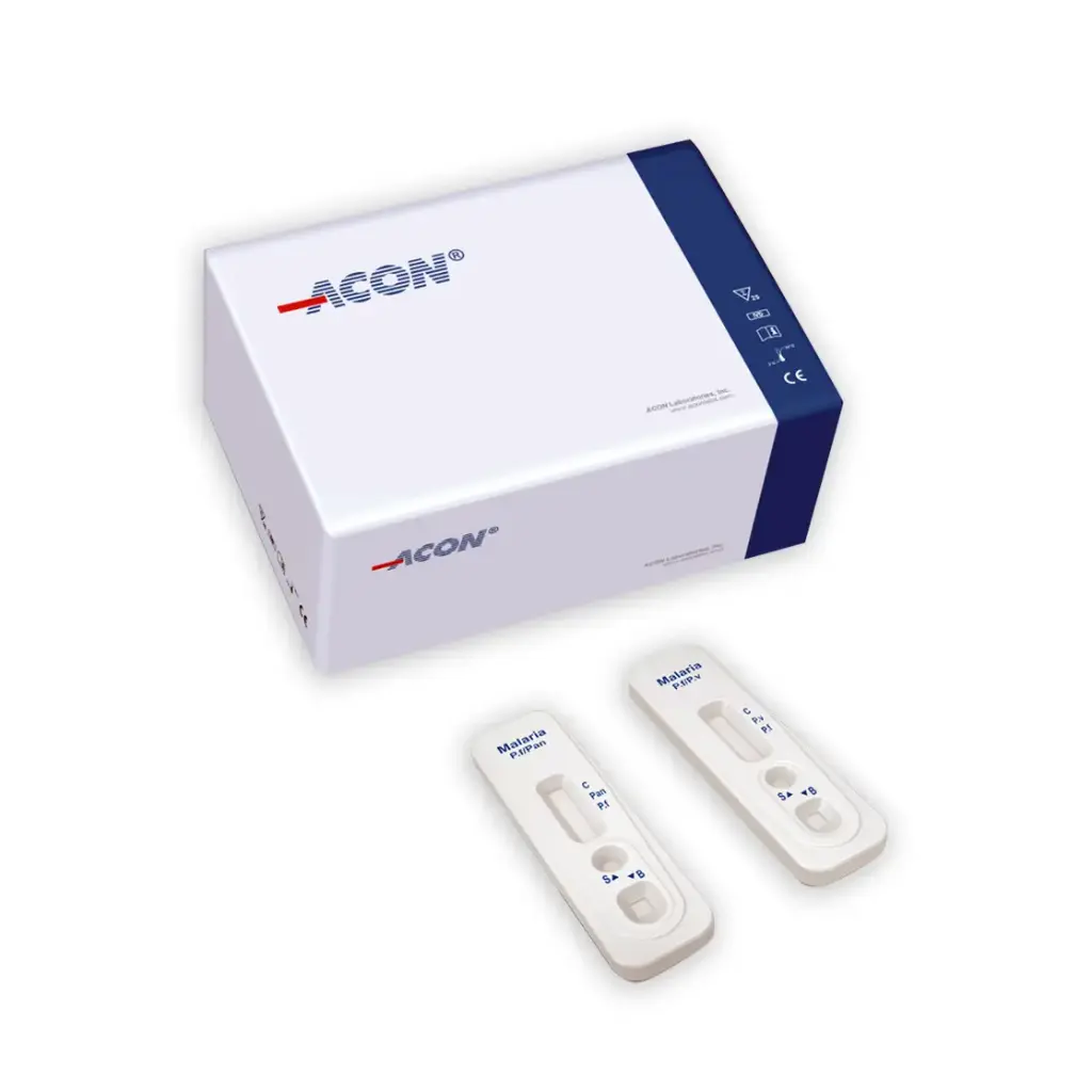 Khay thử xét nghiệm định tính kháng nguyên Malaria P.f/P.v [ACON® Malaria P.f/P.v Antigen Rapid Test Cassette (Whole Blood)]